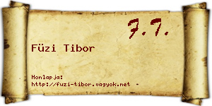 Füzi Tibor névjegykártya